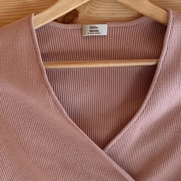 Aritzia little moon prunella knit wrap tie top - Picture 3 of 5